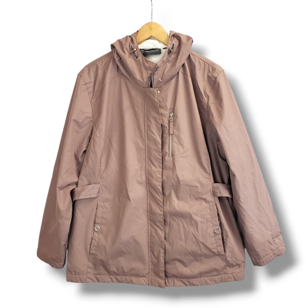 Free Country Rosegold Pink Fur-lined Medium-weight Jacket Size 1X